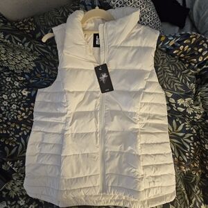 Lands' End Cream Puffer Vest